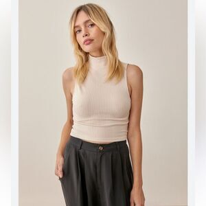 Reformation Sheryl Knit Top Tan